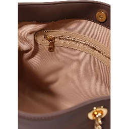 Brown Polyester Handbag