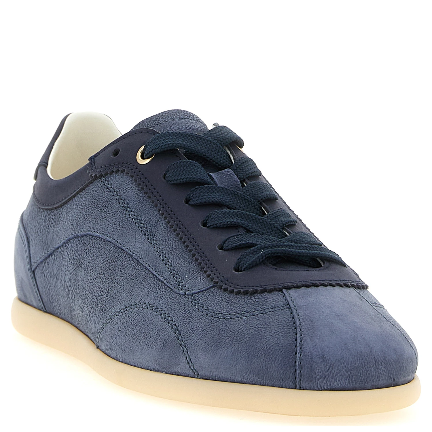 Blue Calfskin Low Top Sneakers