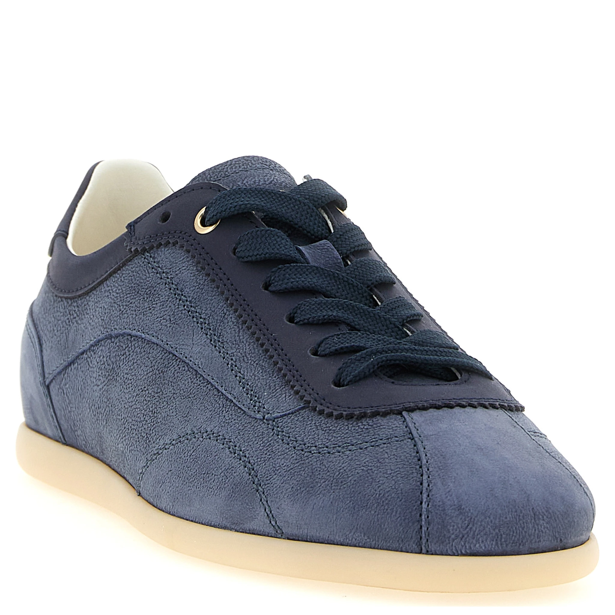 Blue Calfskin Low Top Sneakers