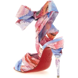 Multicolor Nylon Stiletto Heel Sandals