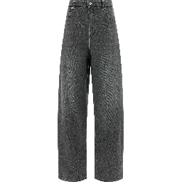 Gray Cotton Cropped Jeans