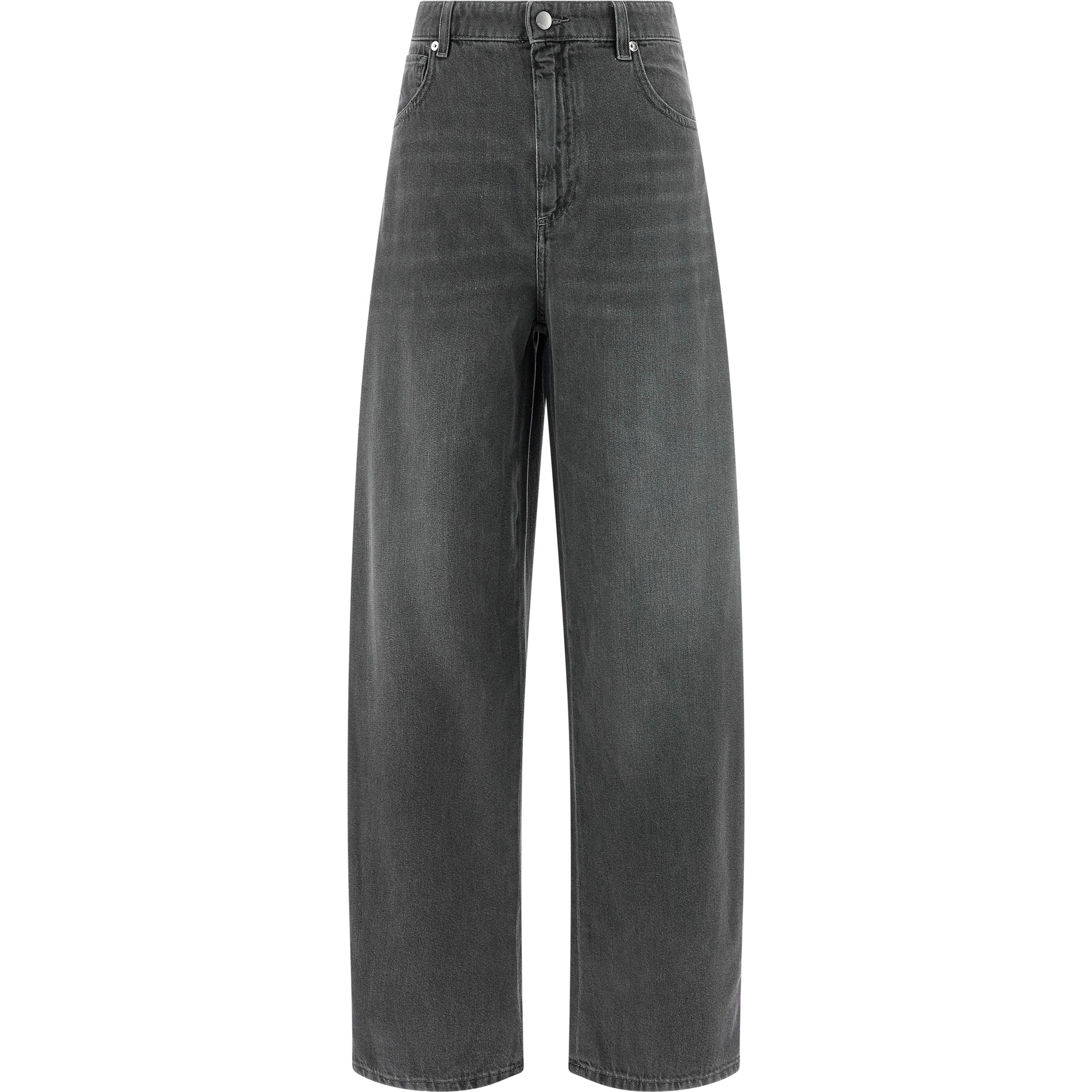 Gray Cotton Cropped Jeans