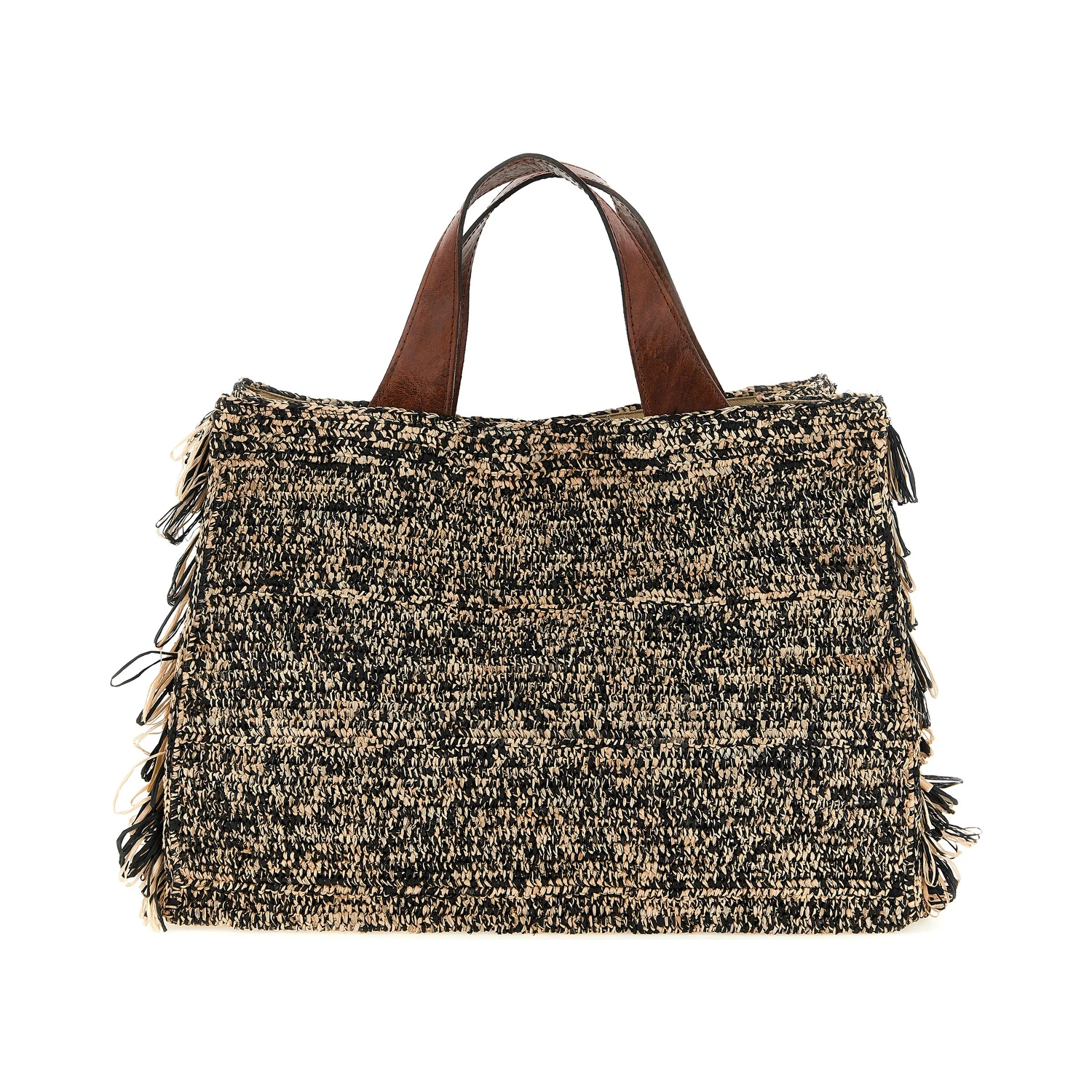 Bicolor Raffia Handbag