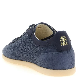 Blue Calfskin Low Top Sneakers
