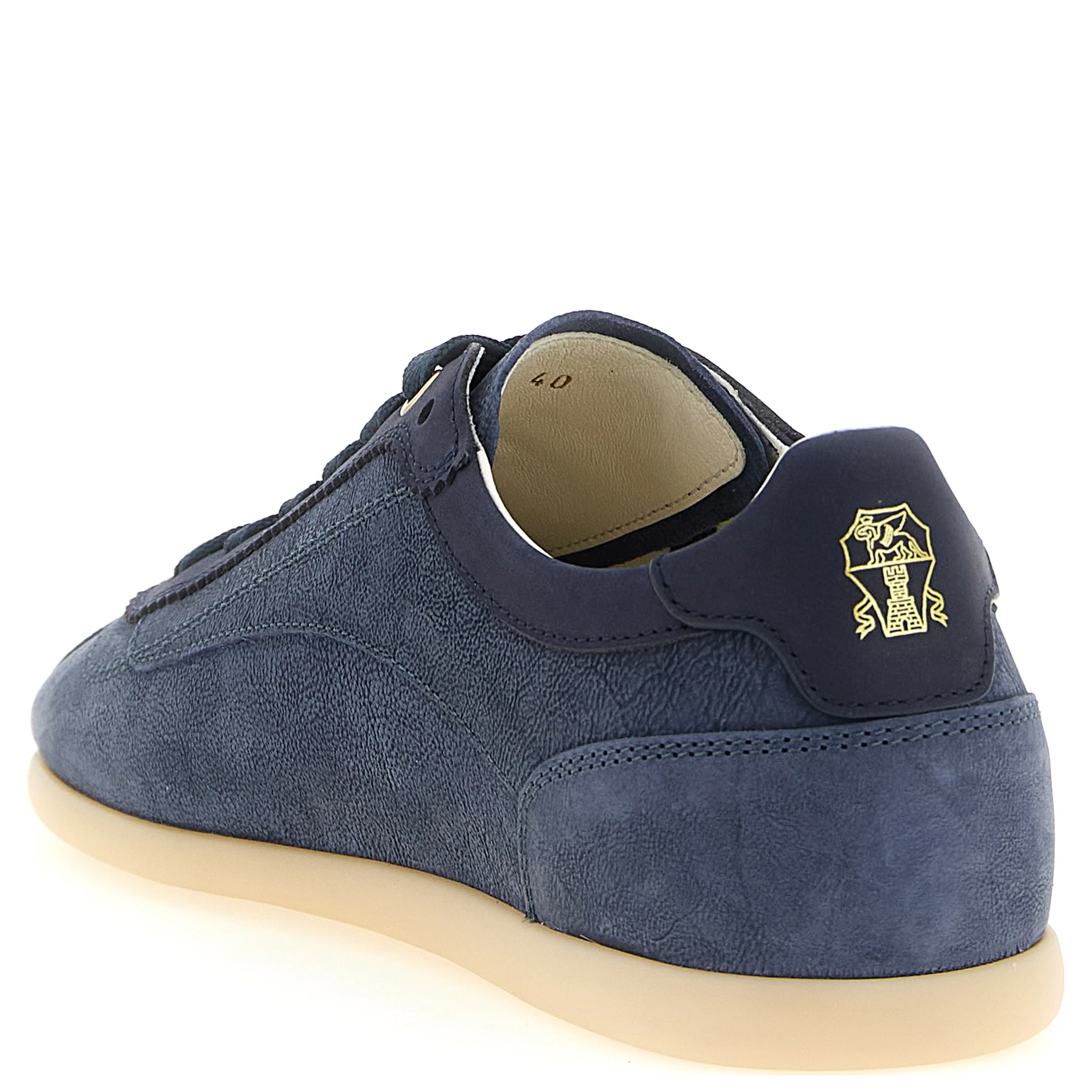 Blue Calfskin Low Top Sneakers