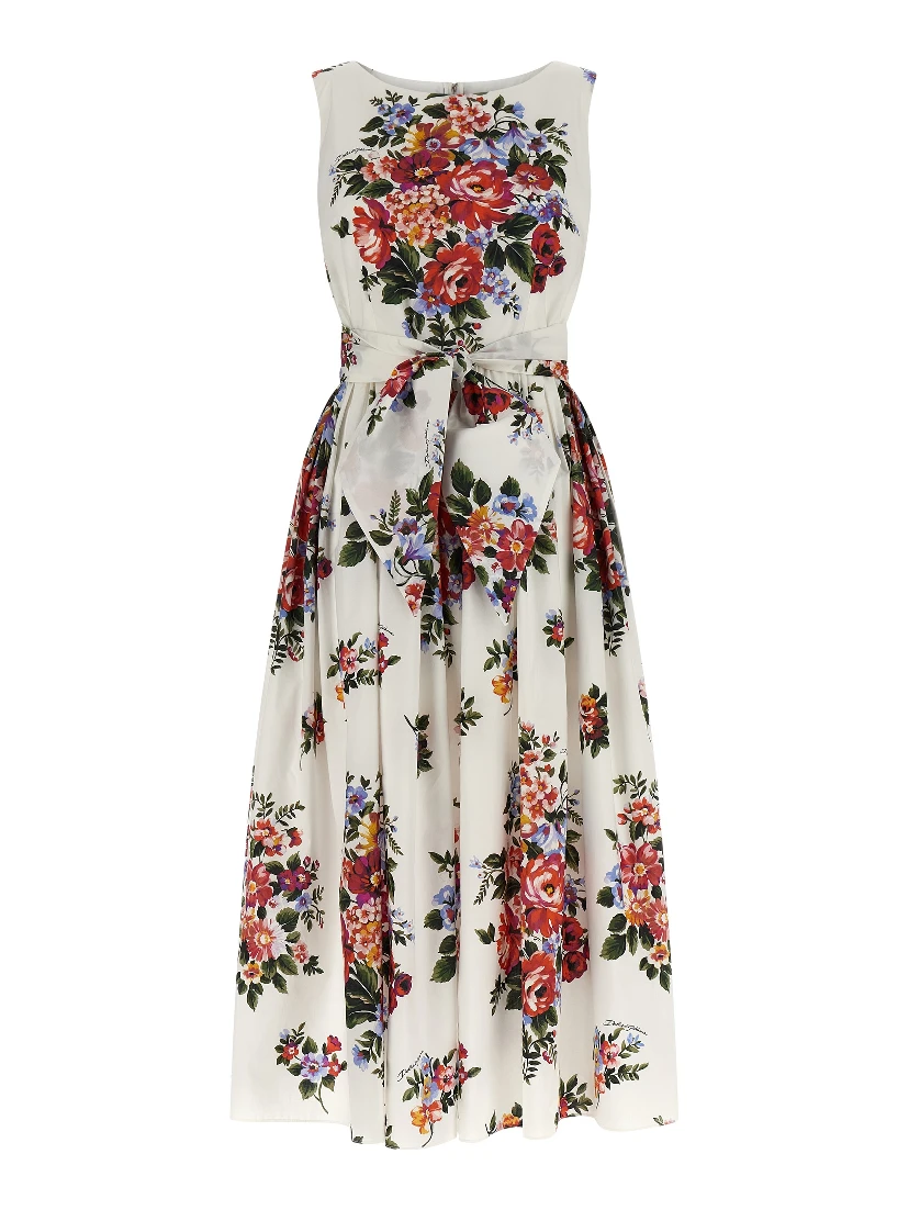White Cotton Midi Dress
