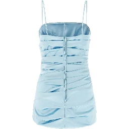 Blue Acetate Short Dress