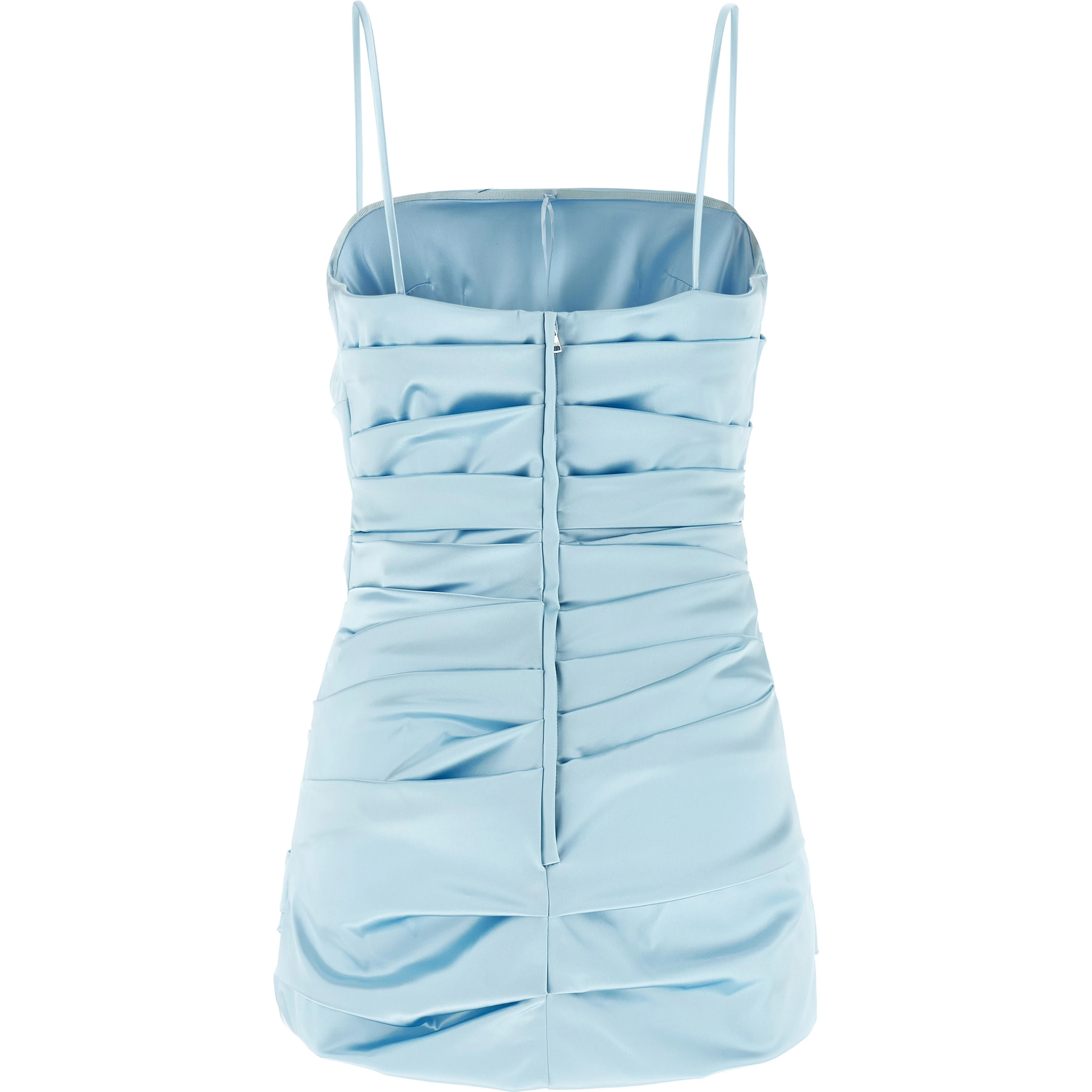 Blue Acetate Short Dress