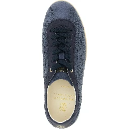 Blue Calfskin Low Top Sneakers