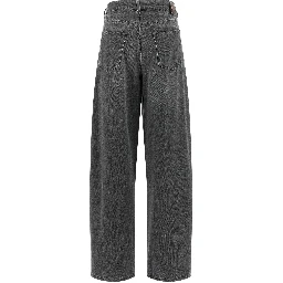 Gray Cotton Cropped Jeans
