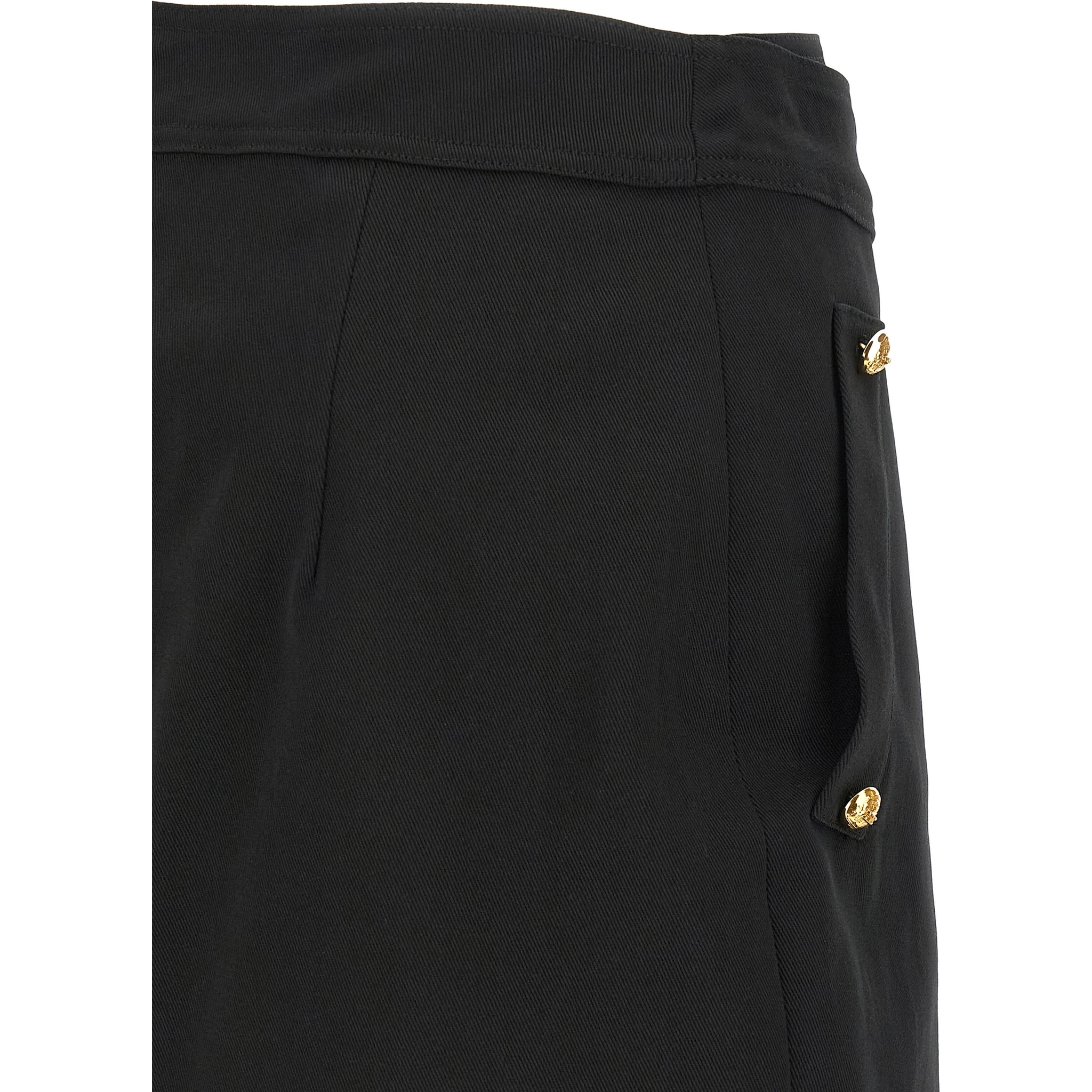 Black Cotton Long Skirt