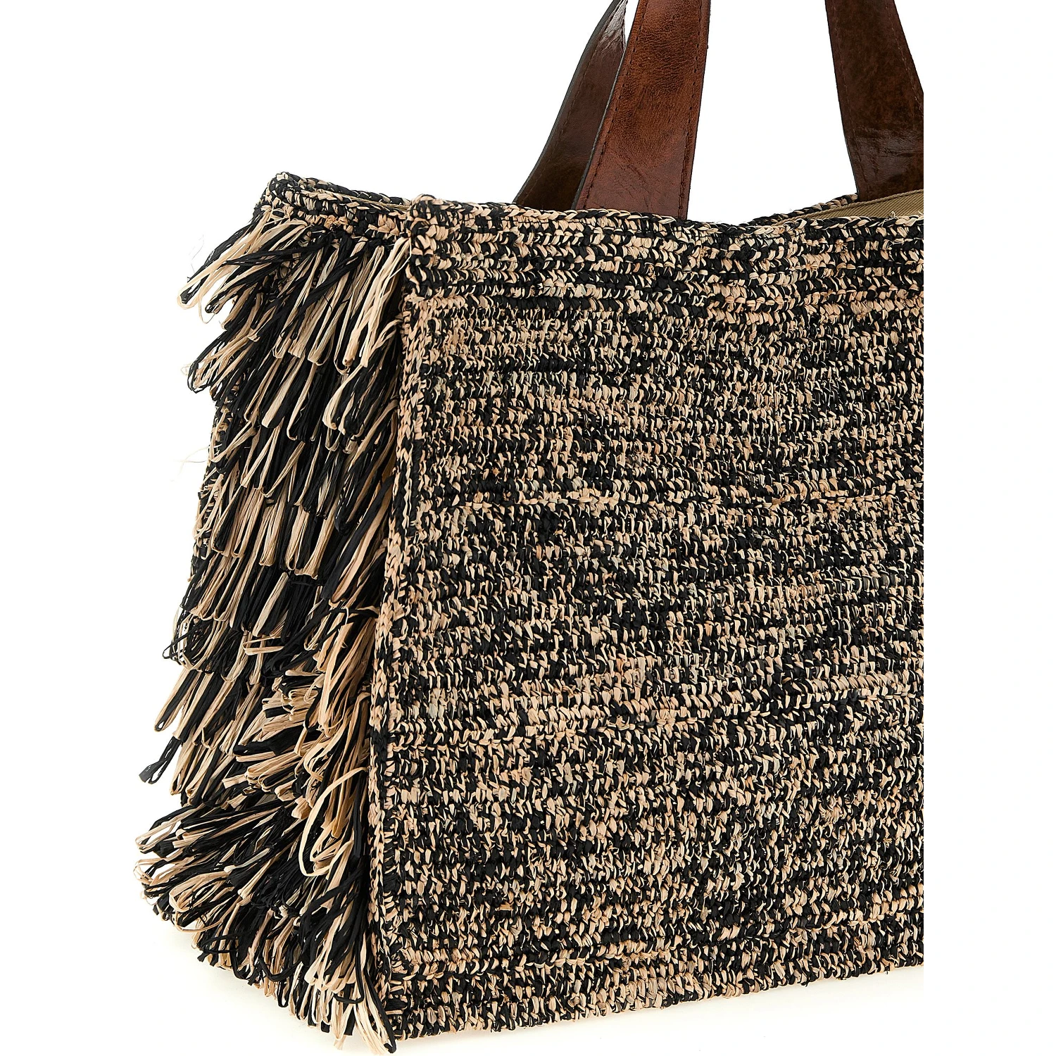 Bicolor Raffia Handbag