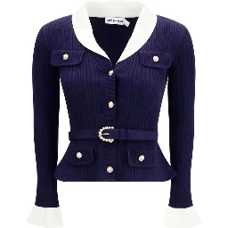 Blue Polyamide Cardigan