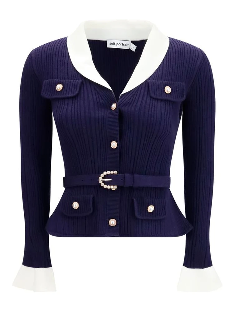 Blue Polyamide Cardigan