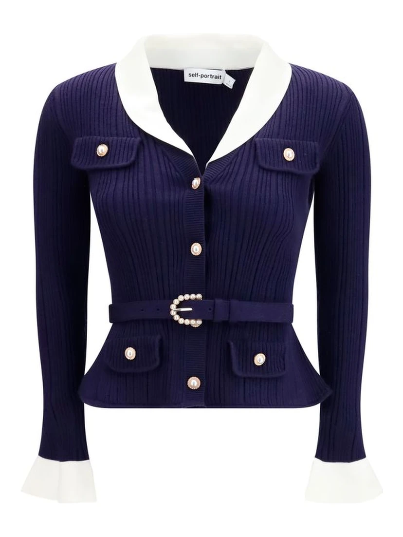 Blue Polyamide Cardigan