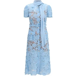 Blue Polyester Casual Dress