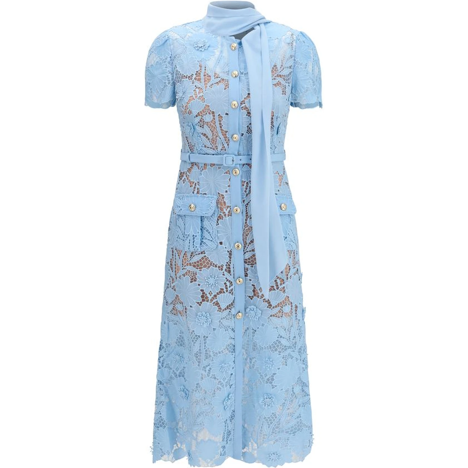 Blue Polyester Casual Dress