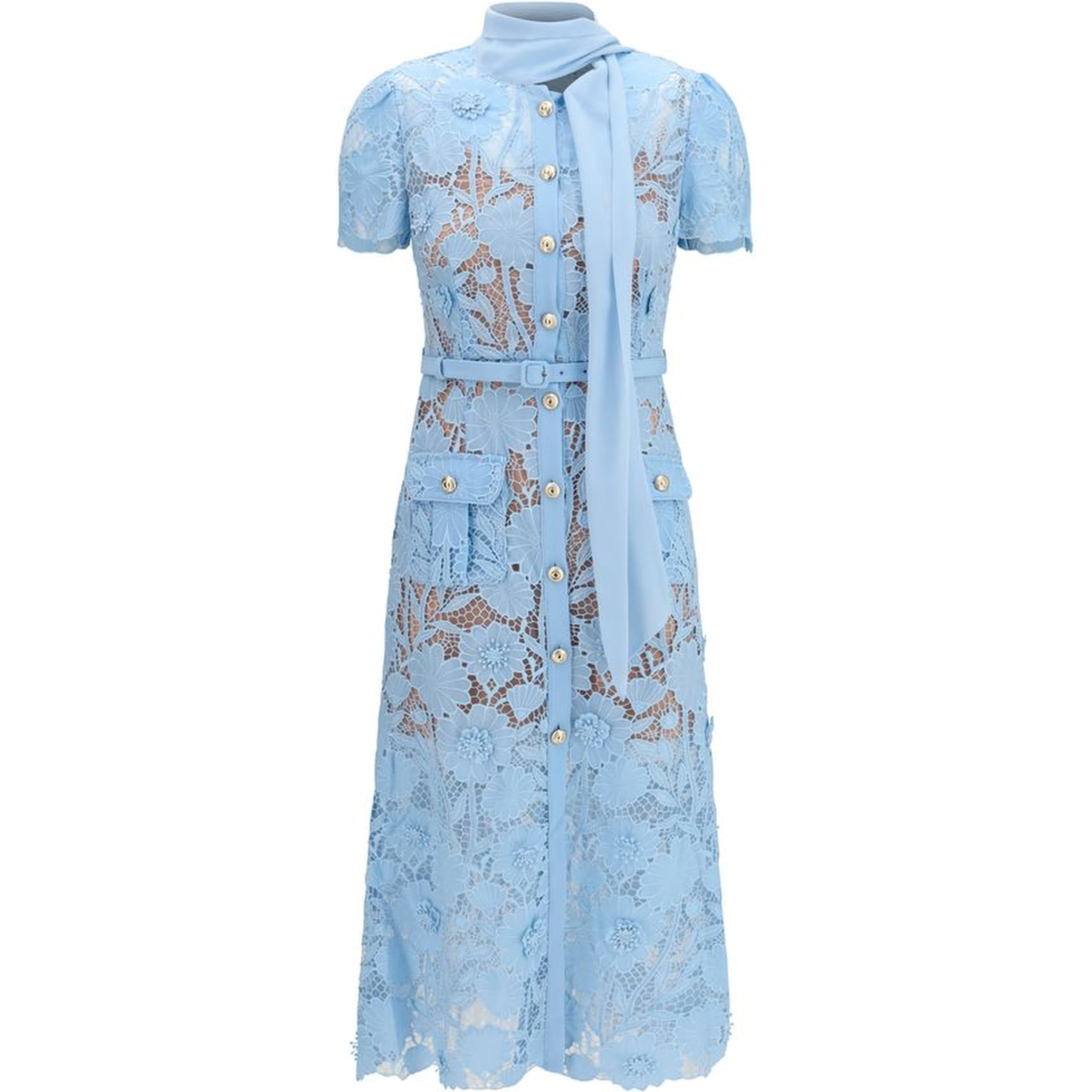 Blue Polyester Casual Dress