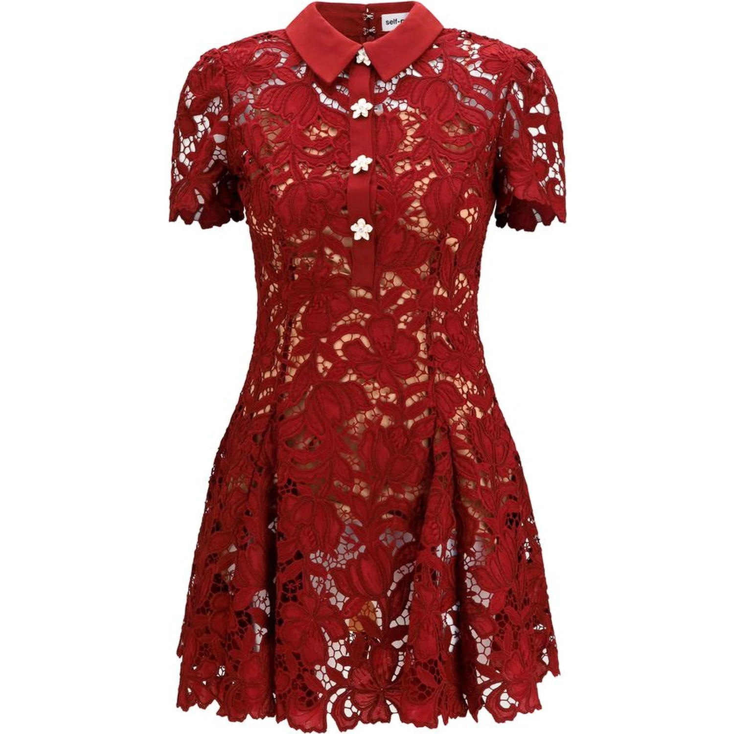 Bordeaux Polyester Cocktail Dress