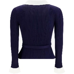 Blue Polyamide Cardigan
