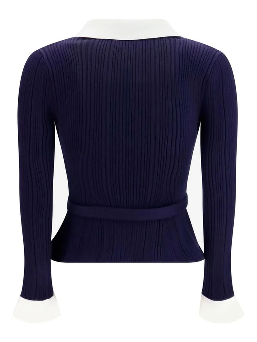 Blue Polyamide Cardigan