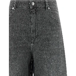 Gray Cotton Cropped Jeans