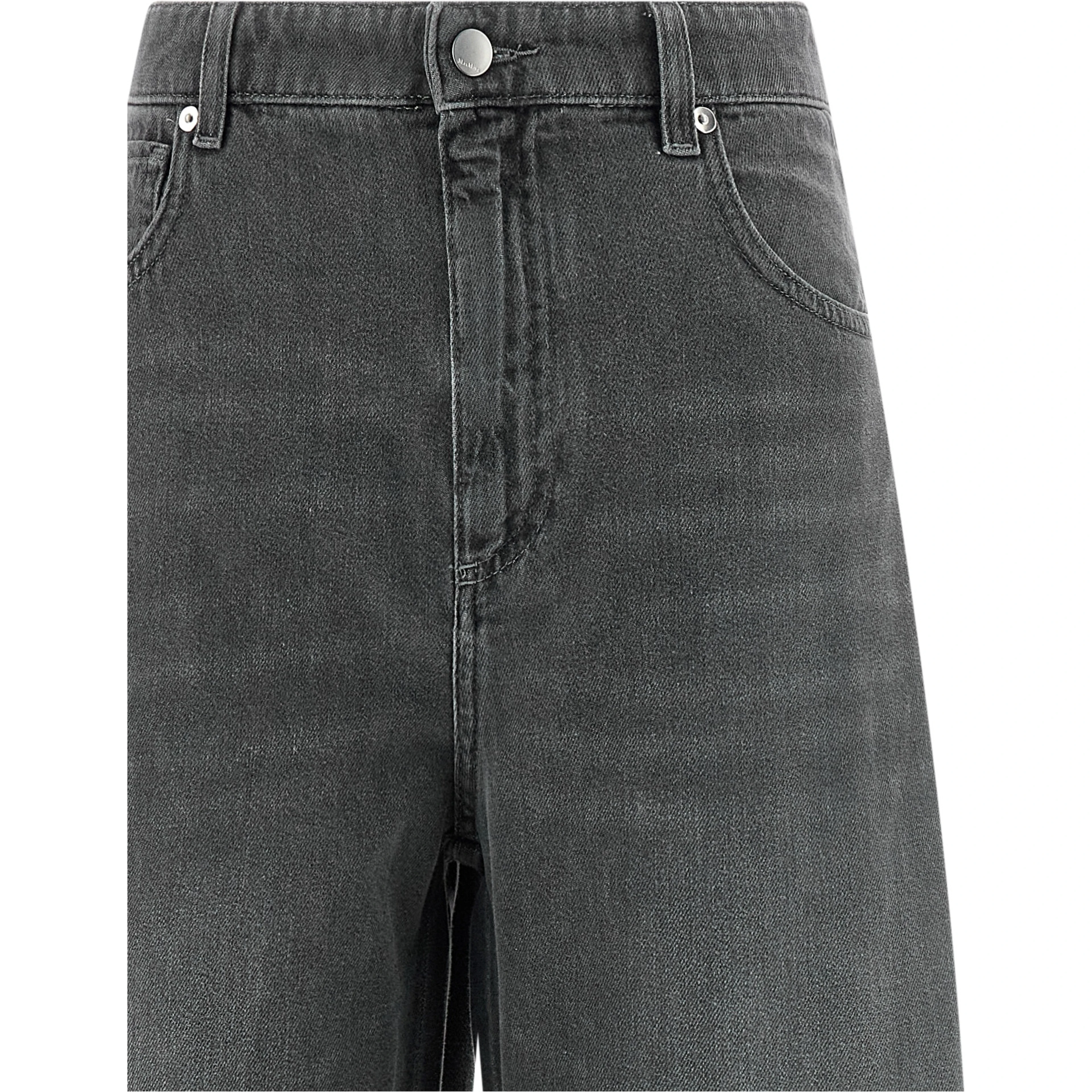 Gray Cotton Cropped Jeans