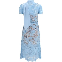 Blue Polyester Casual Dress