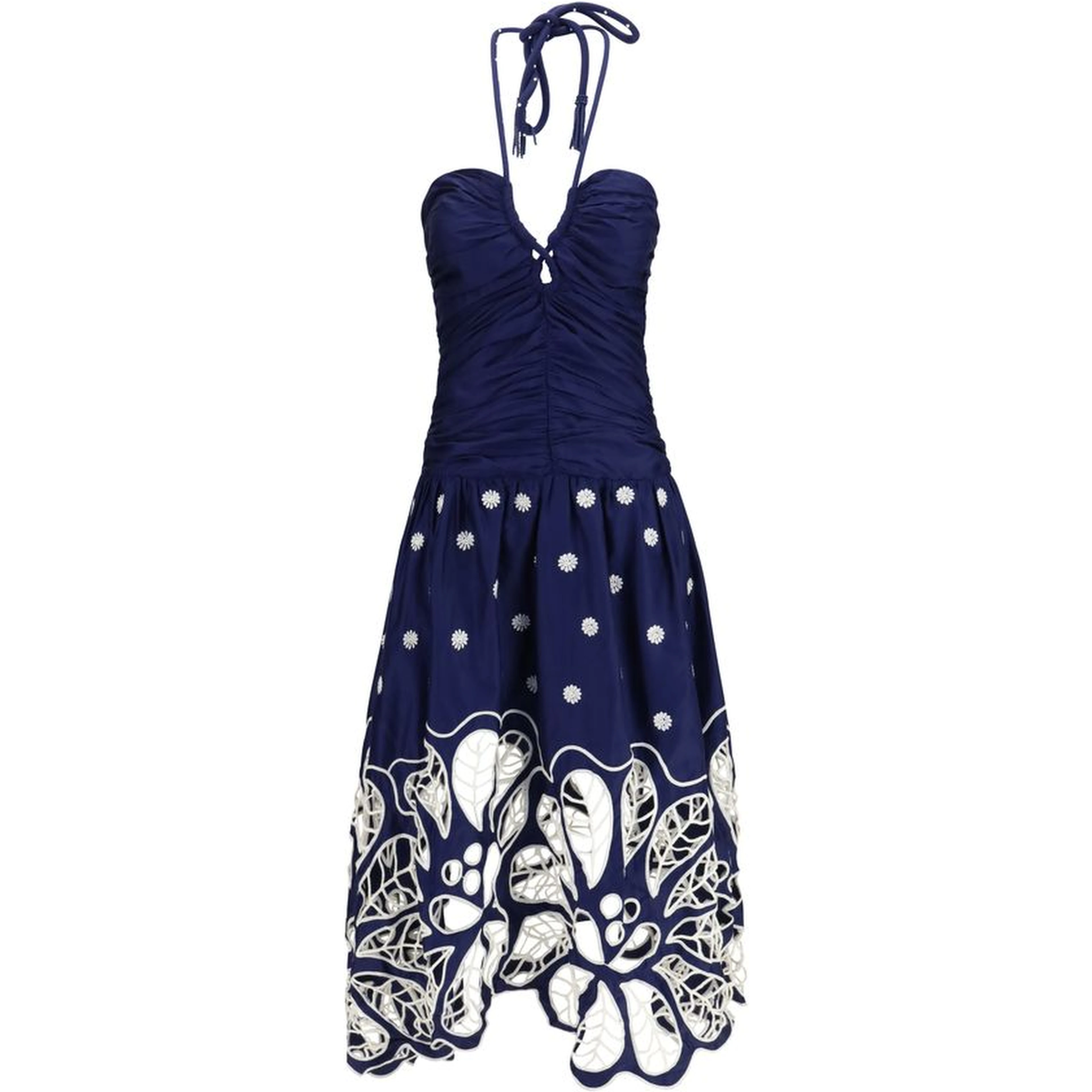 Blue Cotton Casual Dress