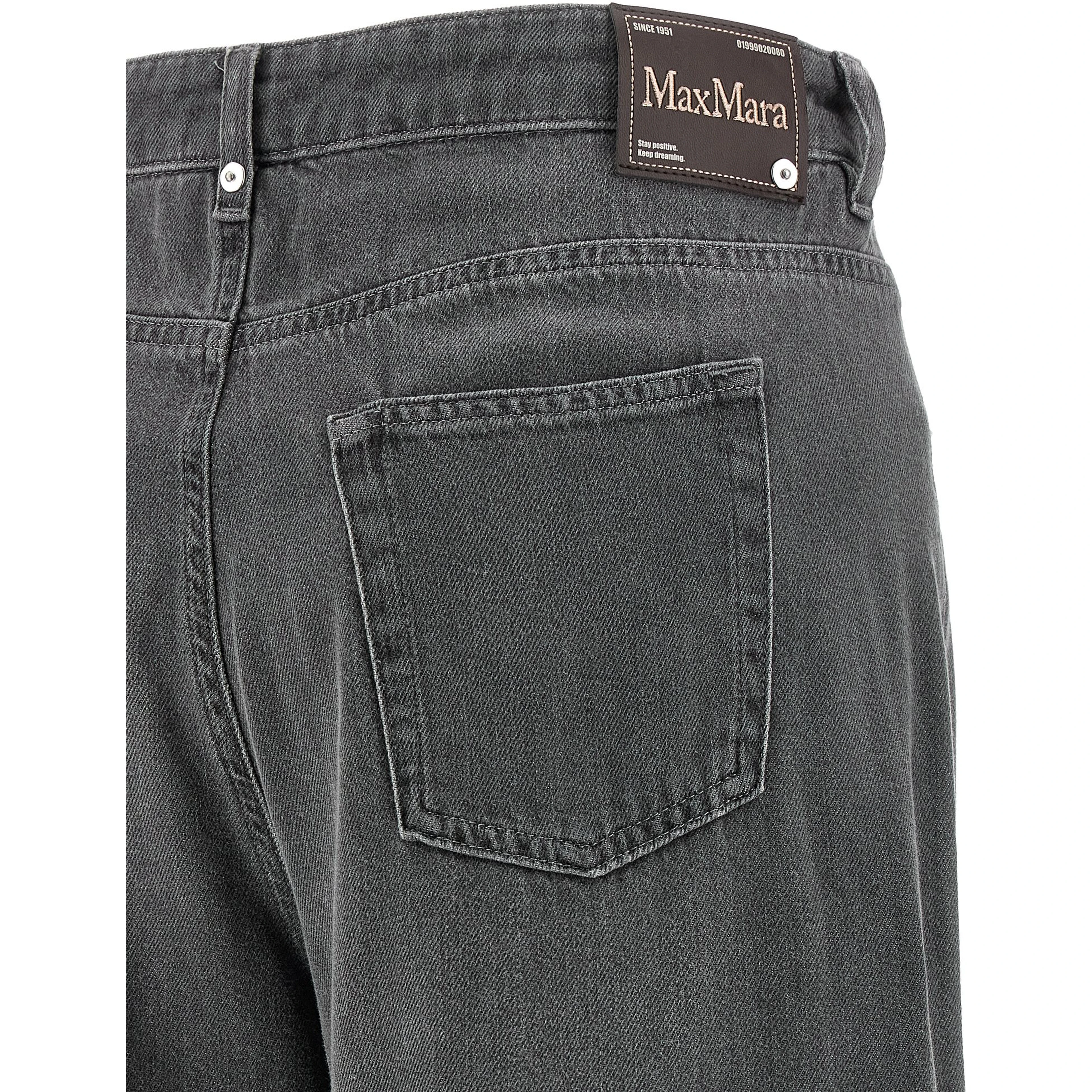 Gray Cotton Cropped Jeans