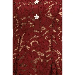 Bordeaux Polyester Cocktail Dress