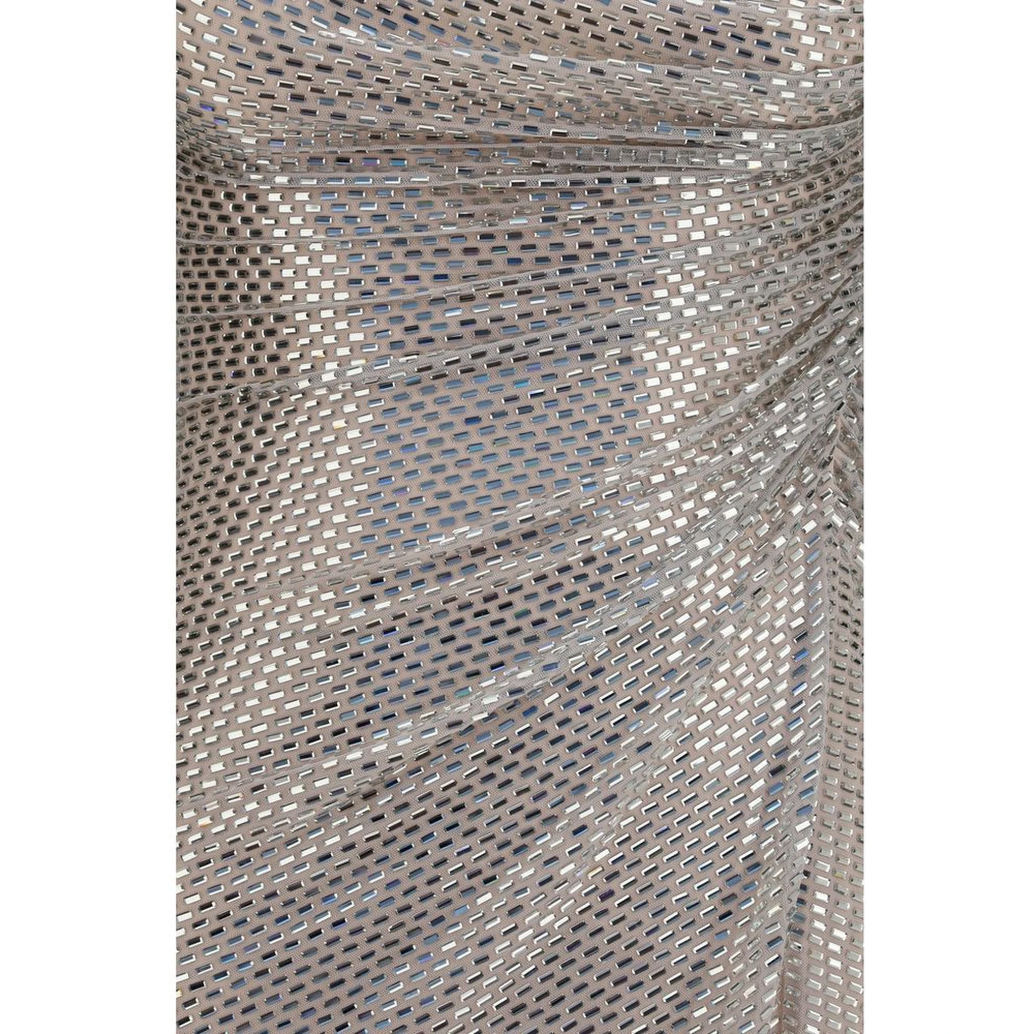 Silver Polyester Cocktail Dress