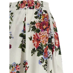 White Cotton Midi Skirt