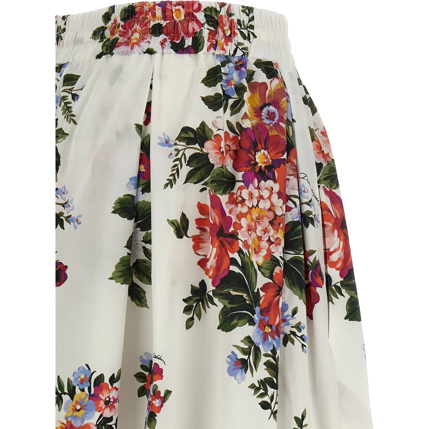 White Cotton Midi Skirt
