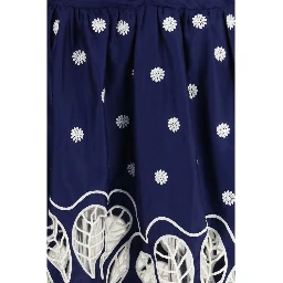 Blue Cotton Casual Dress