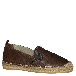 Brown Leather Espadrilles
