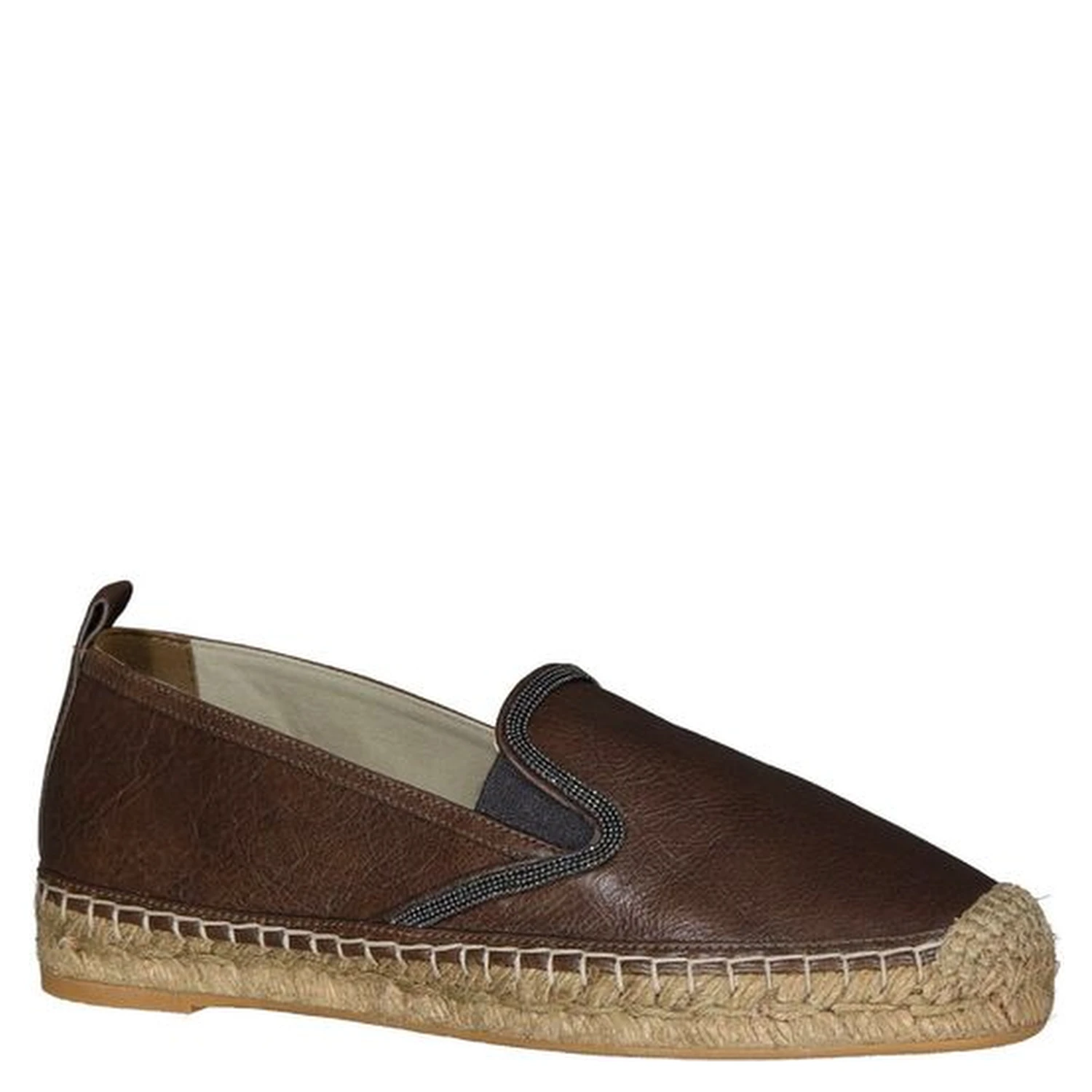 Brown Leather Espadrilles