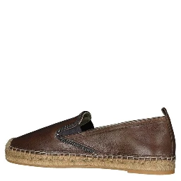 Brown Leather Espadrilles