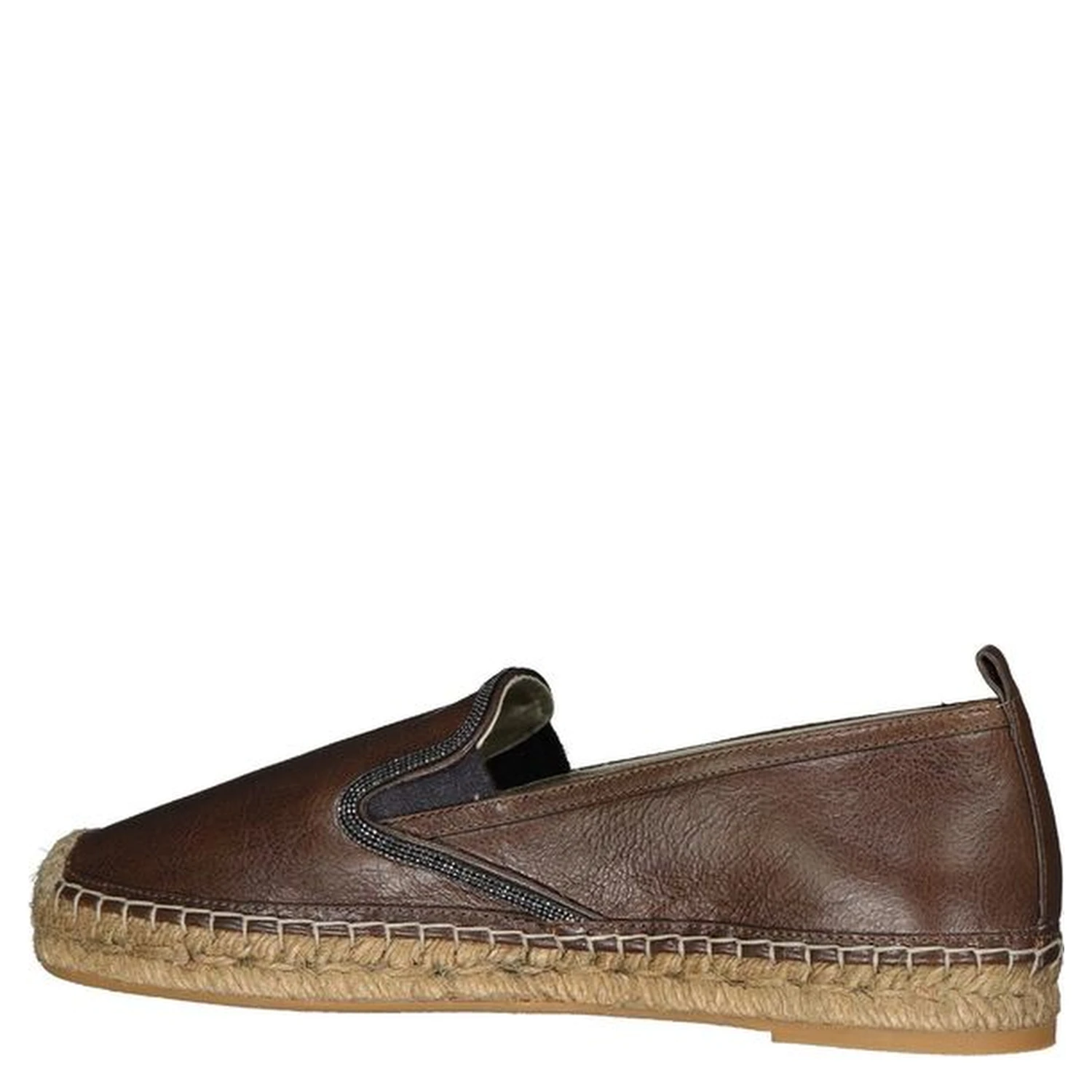 Brown Leather Espadrilles
