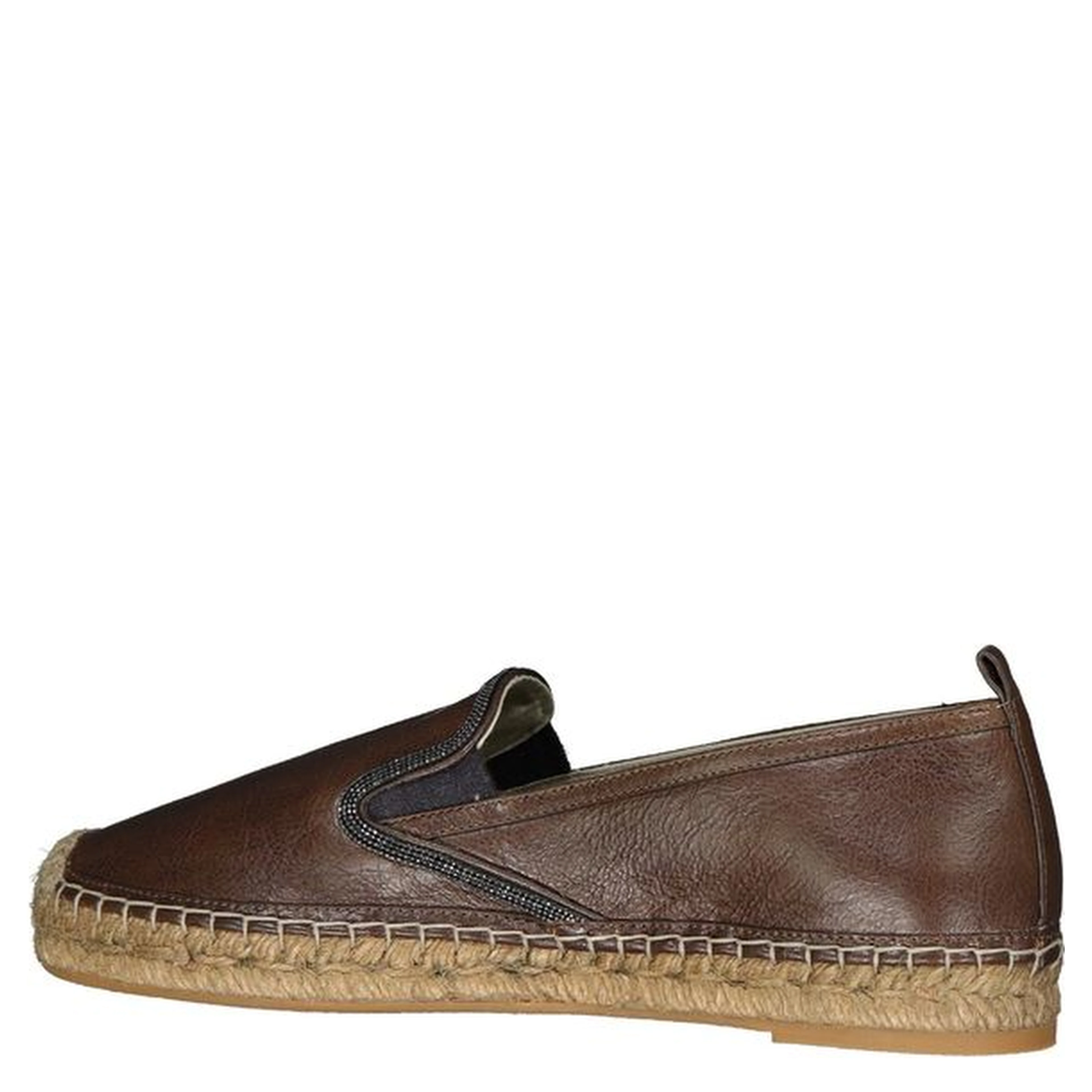 Brown Leather Espadrilles