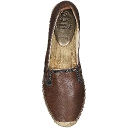 Brown Leather Espadrilles
