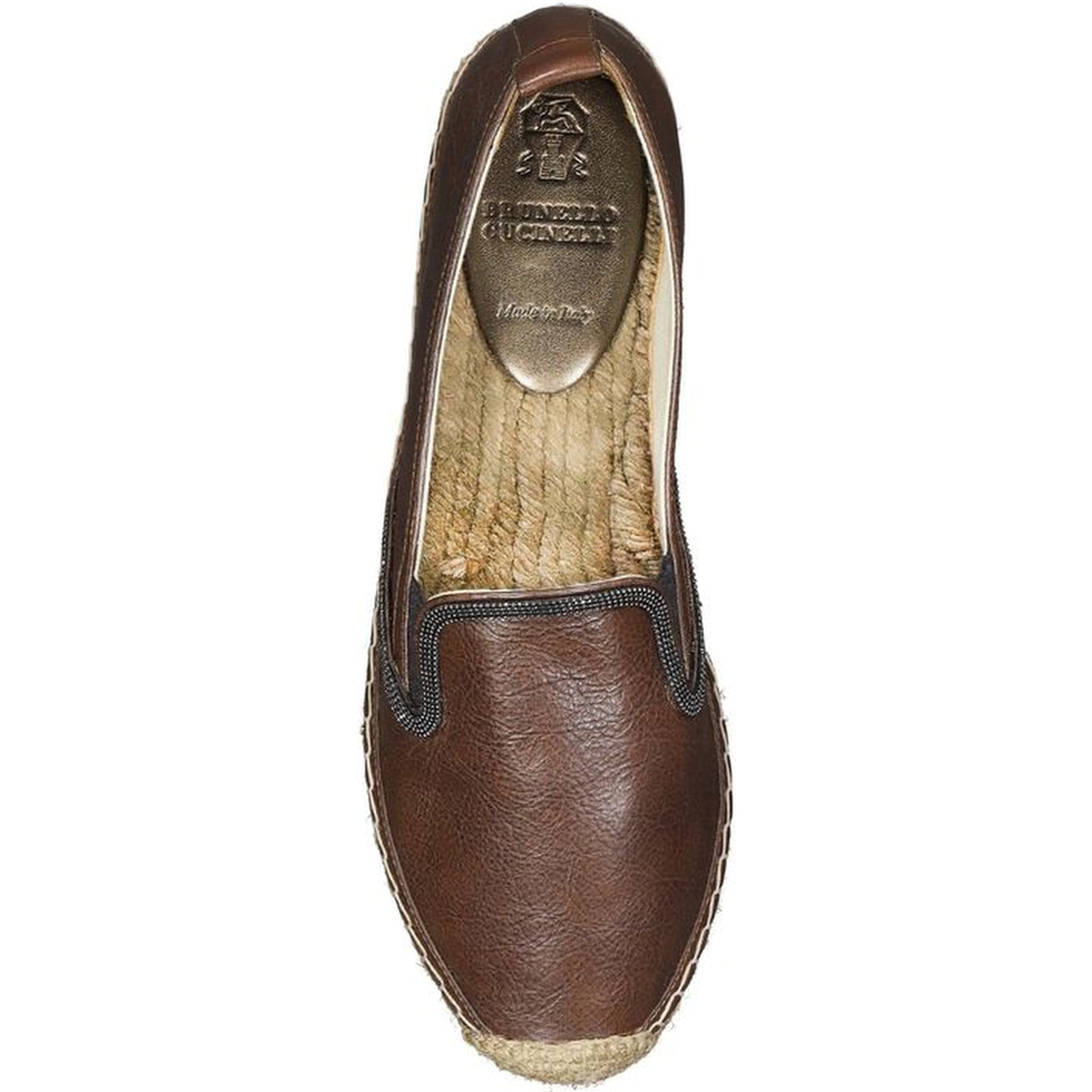 Brown Leather Espadrilles