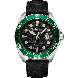 Black Leather Sport Watch