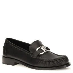 Black Calf Leather Bos Taurus Slip-On Loafers