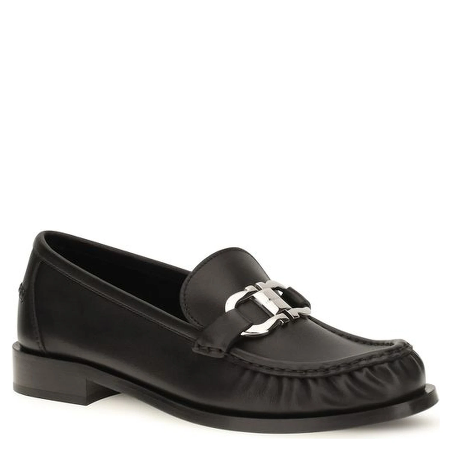Black Calf Leather Bos Taurus Slip-On Loafers