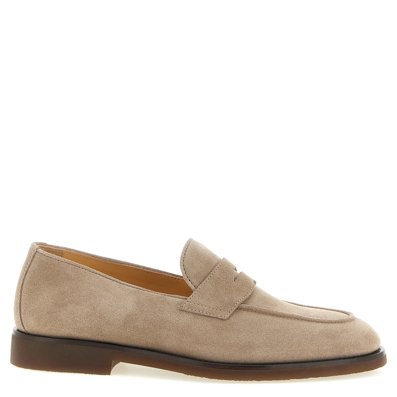 Gray Calfskin Slip-On Loafers