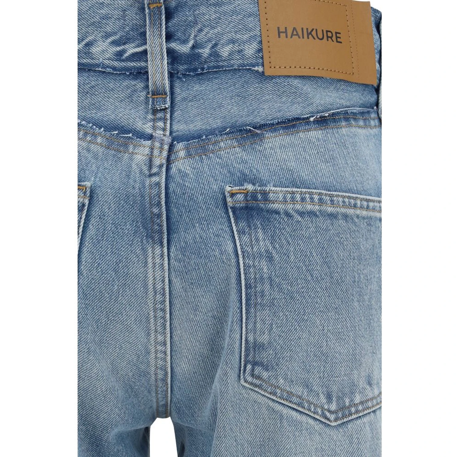 Blue Cotton Flared Jeans