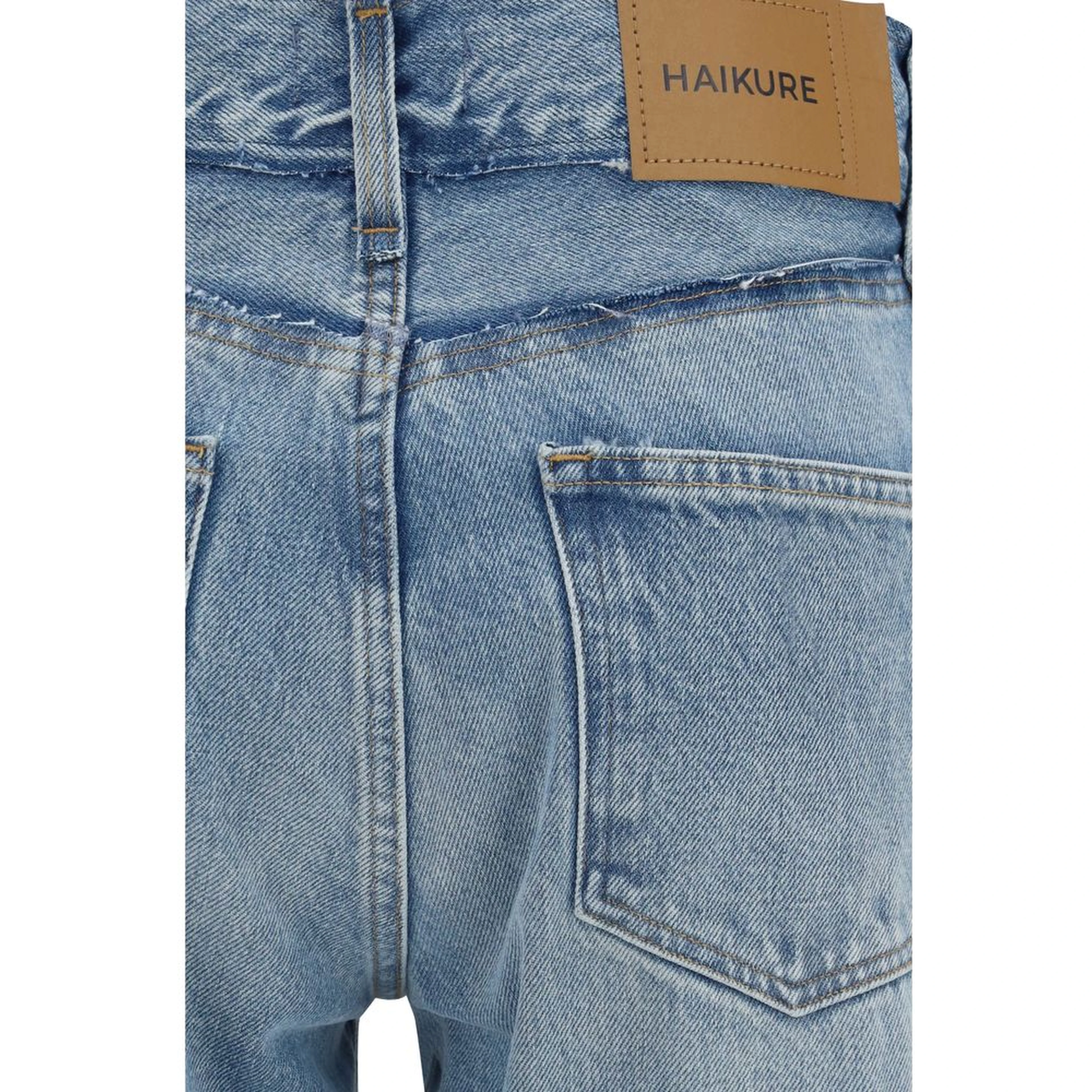 Blue Cotton Flared Jeans