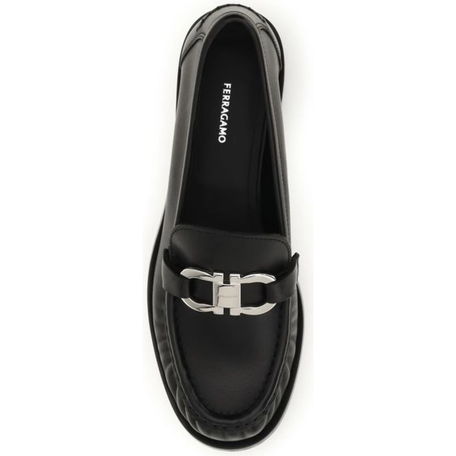 Black Calf Leather Bos Taurus Slip-On Loafers