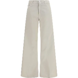 White Cotton Relaxed Fit Jeans